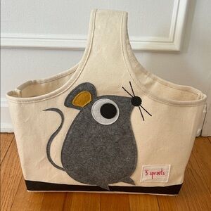 3 Sprouts Canvas Storage Caddy Tote with Mouse